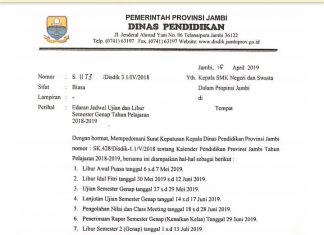 Jadwal Ujian Dan Libur Semester Genap Tahun Pelajaran 2018-2019 smkdb4jambi-surat edaran jadwal ujian dan libur semester genap tahun 2018-2019