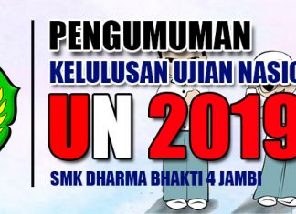 KELULUSAN SISWA-SISWI SMK DHARMA BHAKTI 4 KOTA JAMBI TAHUN PELAJARAN 2018-2019 pengumuman kelulusan smk db 4 jambi